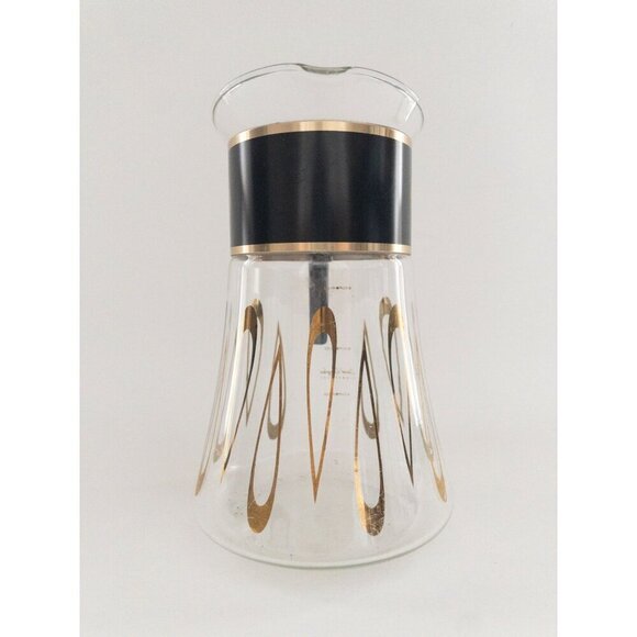 Vintage David Douglas Flameproof Glass Coffee Pot With Gold & Black Design 4 Cup - Picture 8 of 12